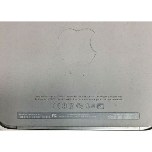 Apple Airport Extreme Base Station Router Model A1408 with AC adapter A1202 OEM - Picture 6 of 10
